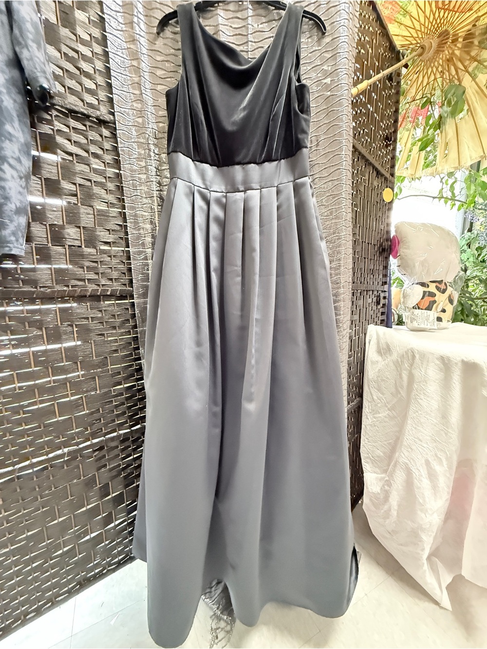 WHIMSICAL Practical Magic by Niki- Black & Gray Sleeveless Maxi Boho Chic dress
